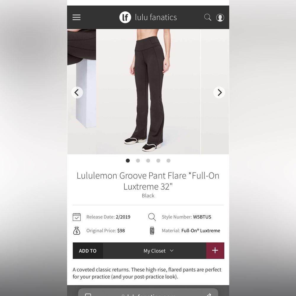🏝️FLASH SALE - TODAY ONLY 
Lululemon Groove Pant Flare *Full-On Luxtreme 32" - Picture 9 of 10
